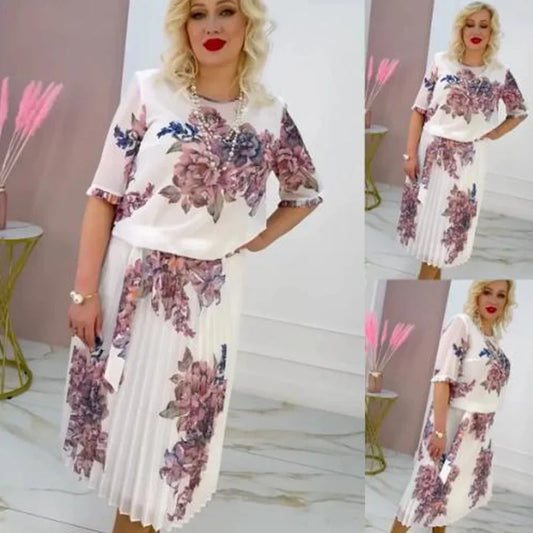 Abito da donna plissettato con motivo floreale